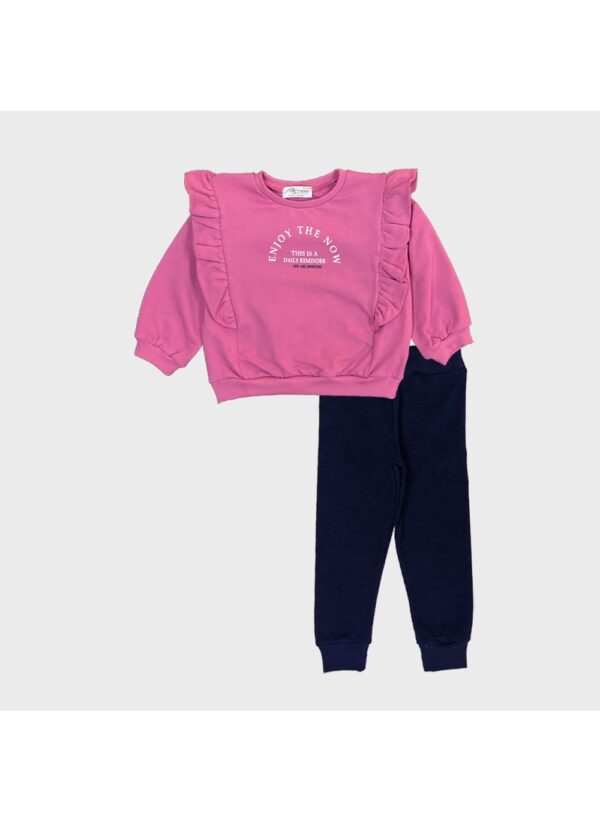 Σετ Φόρμα με ροζ μακό μπλούζα Axion