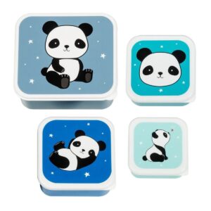 A little lovely company Σετ 4 δοχεία φαγητού Lunch & Snack Box Panda